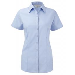 Ladies' Short Sleeve Herringbone Shirt