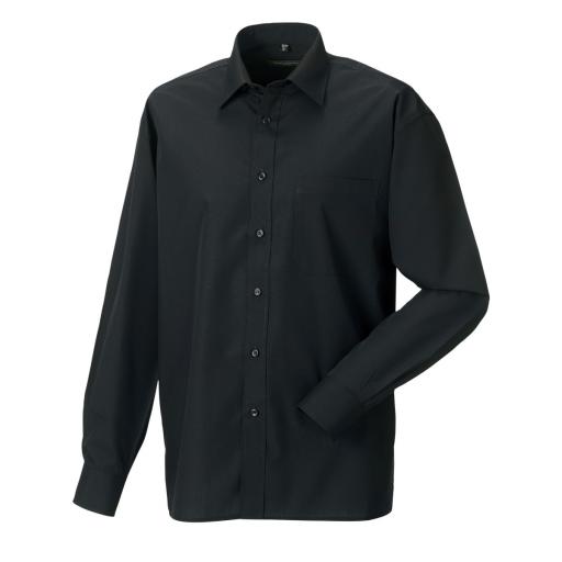 Men's Long Sleeve Polycotton Easy Care Poplin Shirt