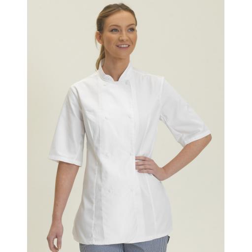 Ladies' Short Sleeve Fitted Chef's Jacket